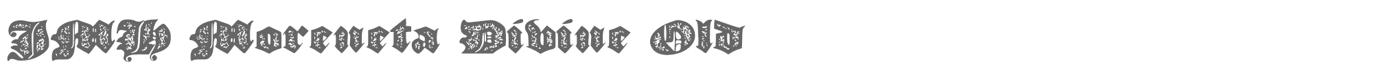 Sample characters JMH Moreneta Divine Font